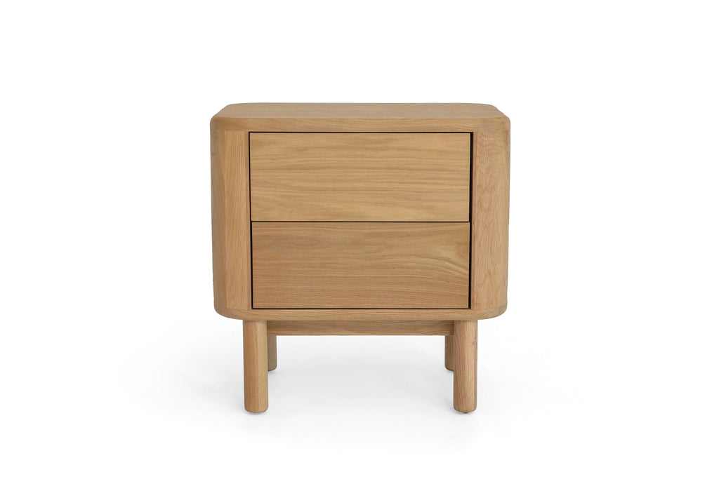 'Orla 2 Drw Bedside Cabinet - Natural