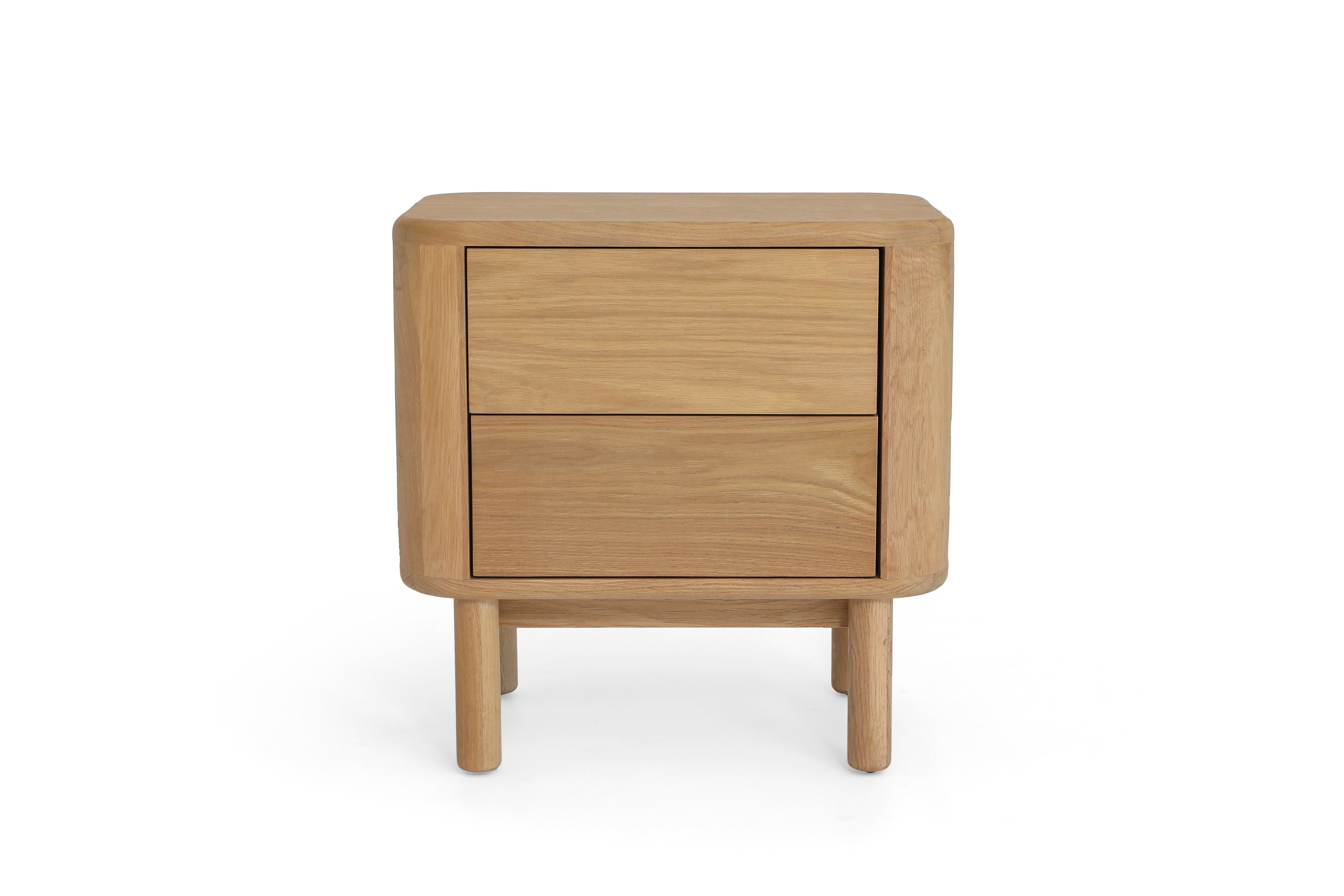 'Orla 2 Drw Bedside Cabinet - Natural