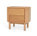 'Orla 2 Drw Bedside Cabinet - Natural