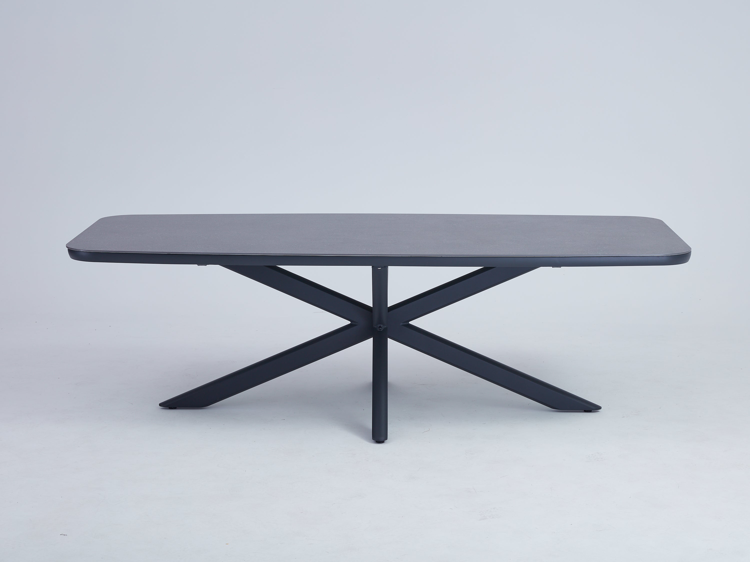 'Tuscany Boat Dining Table Sintered Stone 240x110cm Charcoal / Bottega Grey