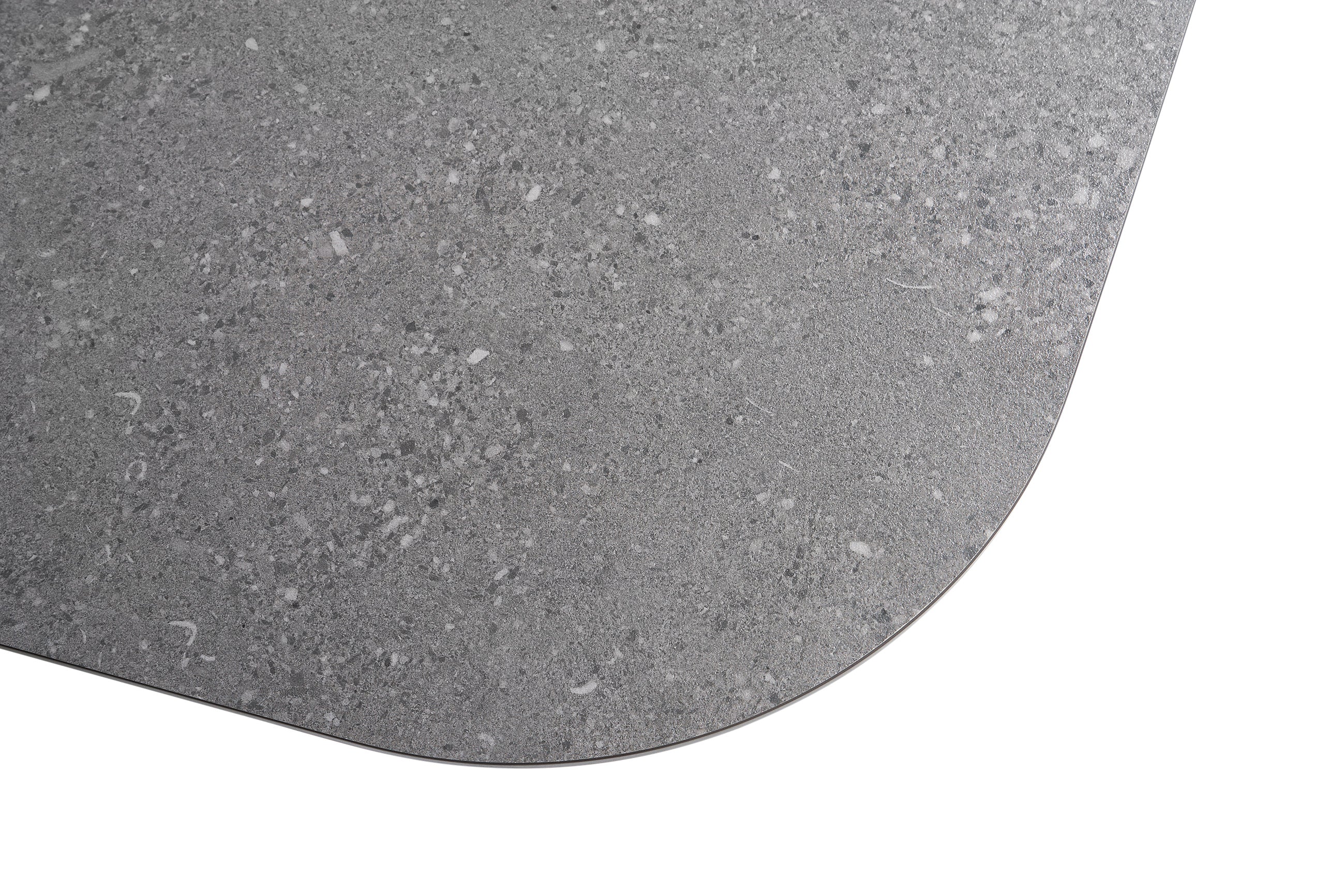 'Tuscany Boat Dining Table Sintered Stone 240x110cm Charcoal / Bottega Grey