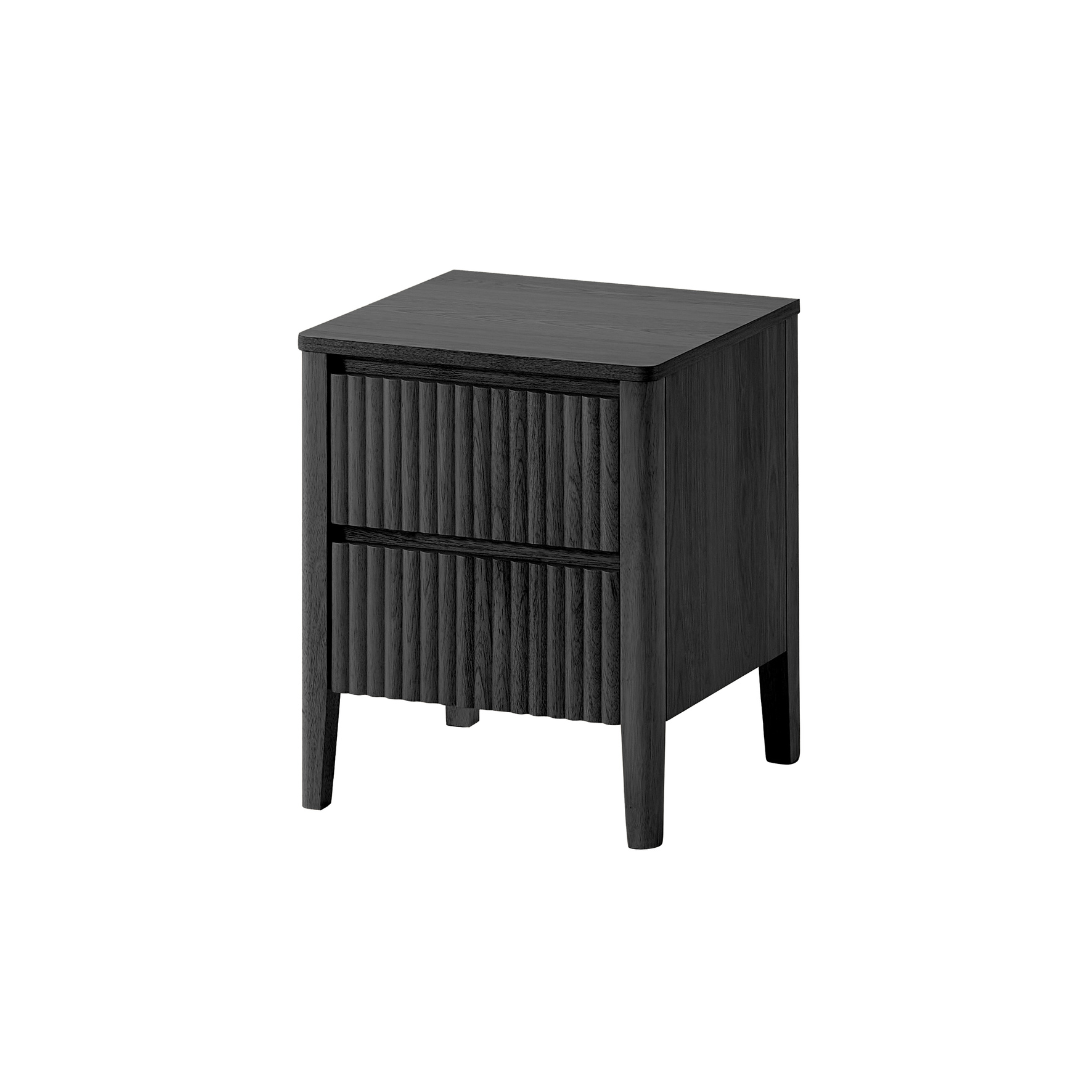 'Marty 2 Drawer Bedside Table - Hardwood