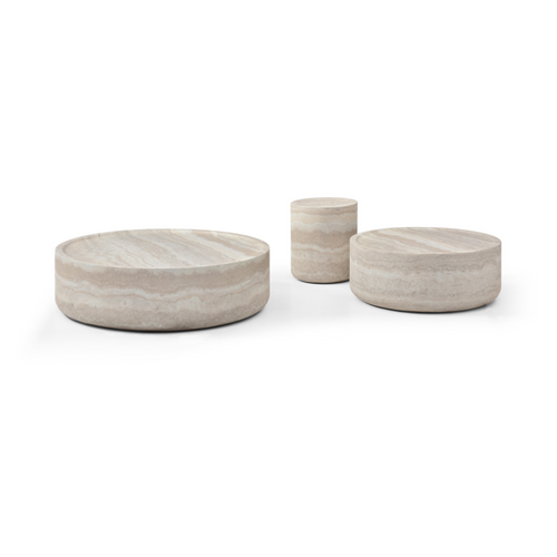 'Campania Coffee Table - Travertine Marble Paper in Matt