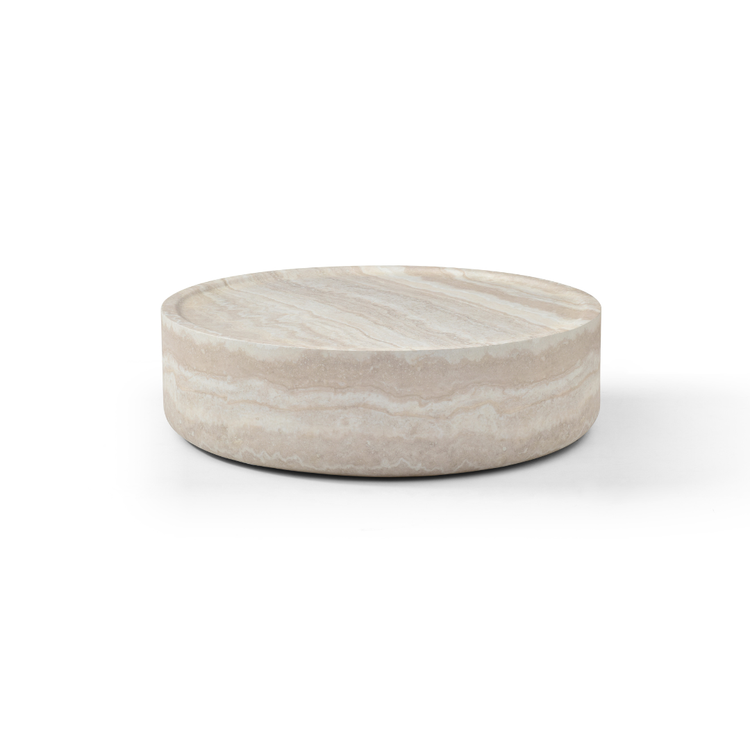 'Campania Coffee Table - Travertine Marble Paper in Matt