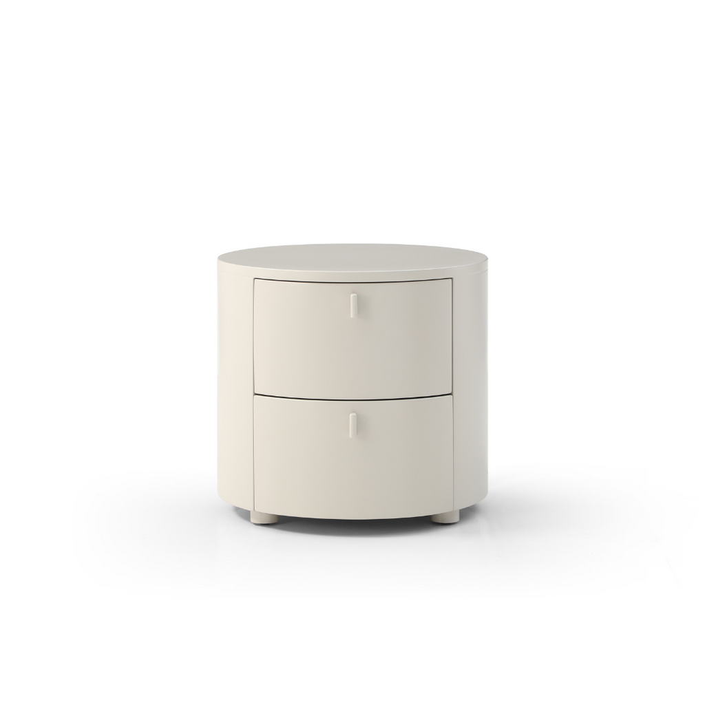 'Simpson Bedside Table 2 Drawer - Matte Beige 1703 Lacquer