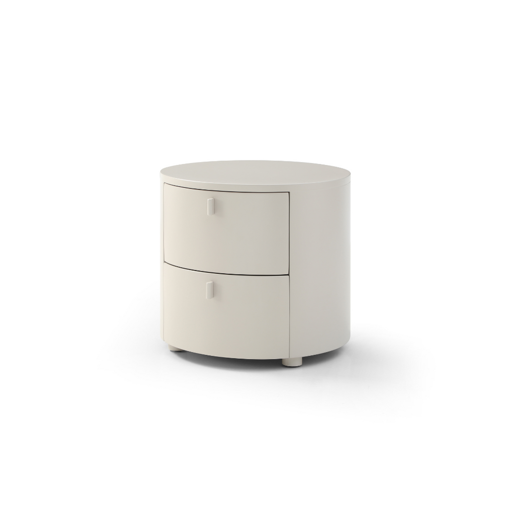 'Simpson Bedside Table 2 Drawer - Matte Beige 1703 Lacquer