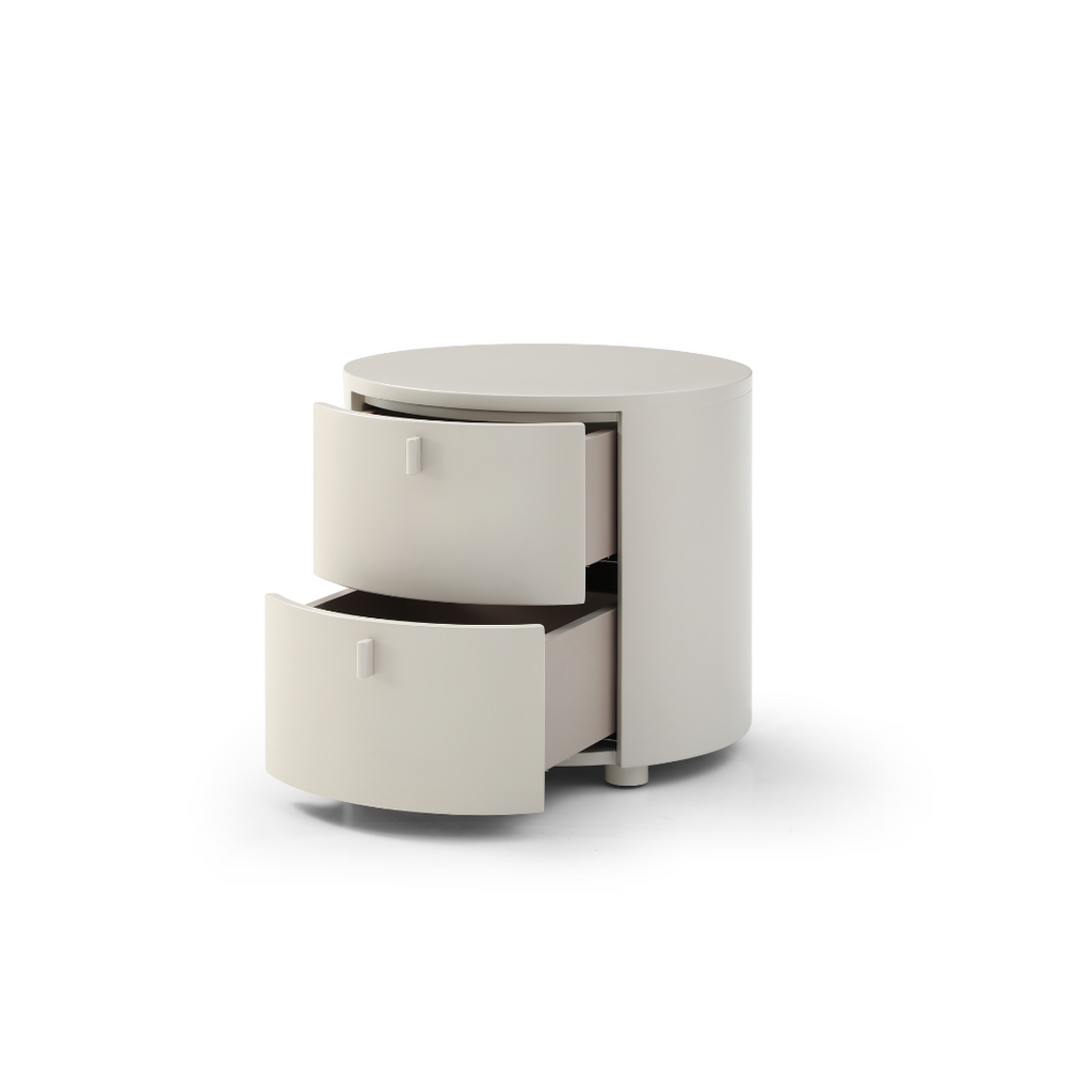 'Simpson Bedside Table 2 Drawer - Matte Beige 1703 Lacquer