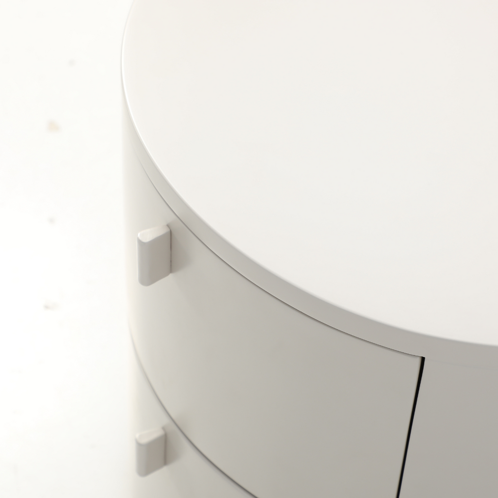 'Simpson Bedside Table 2 Drawer - Matte Beige 1703 Lacquer